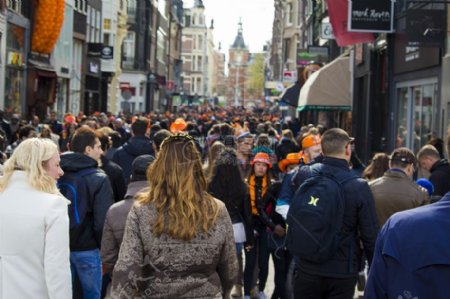 阿姆斯特丹街道里的人群