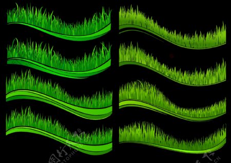 绿色波纹草地素材免抠png透明图层素材