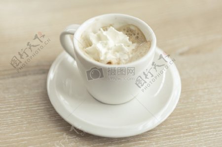 咖啡杯饮料咖啡饮料泡沫鲜奶奶油