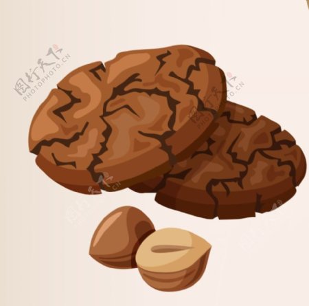 卡通巧克力饼干EPS