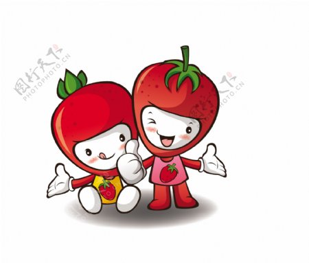 卡通蔬菜小西红柿EPS