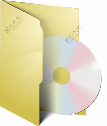 黄色文件夹含CD图案