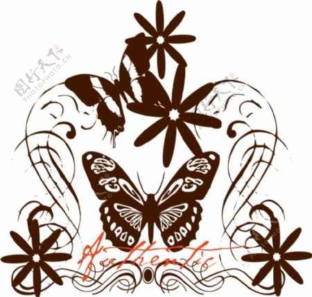 蝴蝶花纹素材背景图案