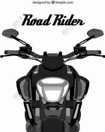 路骑手摩托车正面图