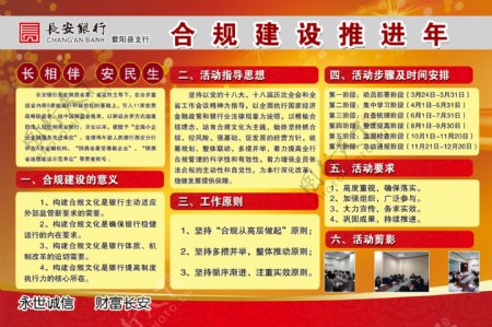 长安银行合规建设推进年宣传展板