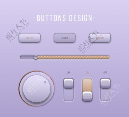 8款质感按钮设计矢量素材