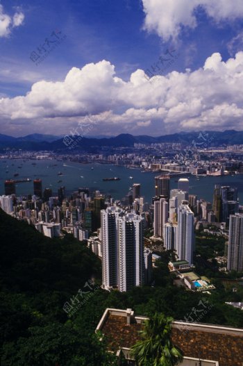 香港城市风光鸟瞰图片
