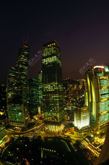 灯火辉煌的香港夜景图片