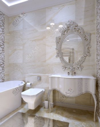 欧式卫浴室效果图图片