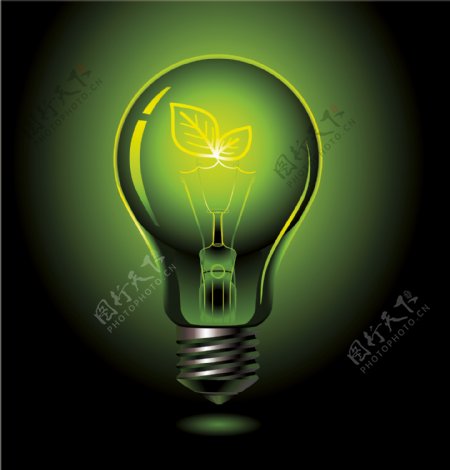 绿色电灯泡图片