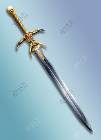 骷髅头武士剑