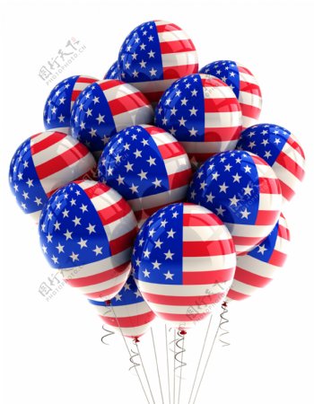 美国国旗图案的气球图片