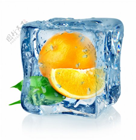 冰冻的橙子图片