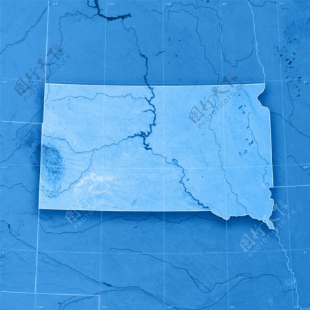 蓝色美国地图图片