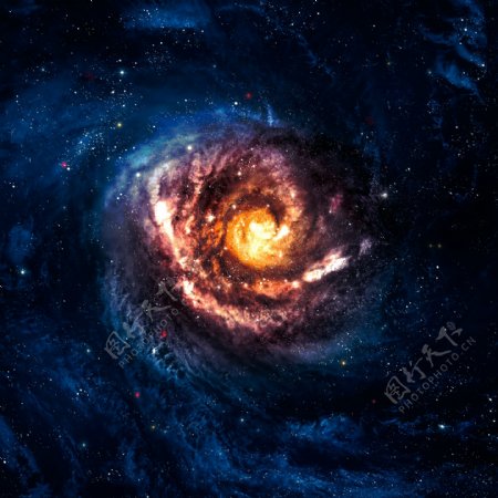 漩涡状的太空星系图片