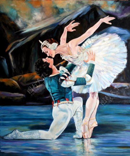 芭蕾舞油画图片
