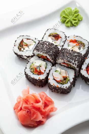 配菜和日本寿司图片