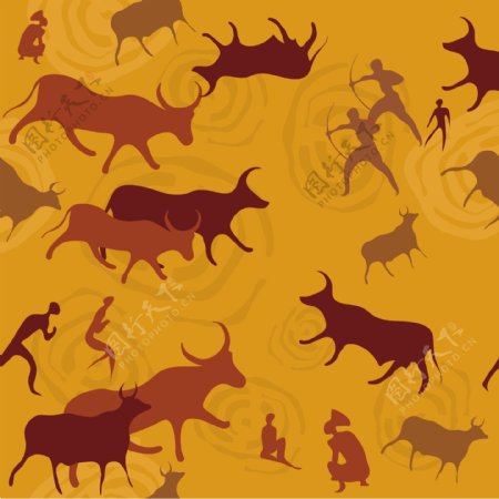 非洲本土野生动物纹理平铺
