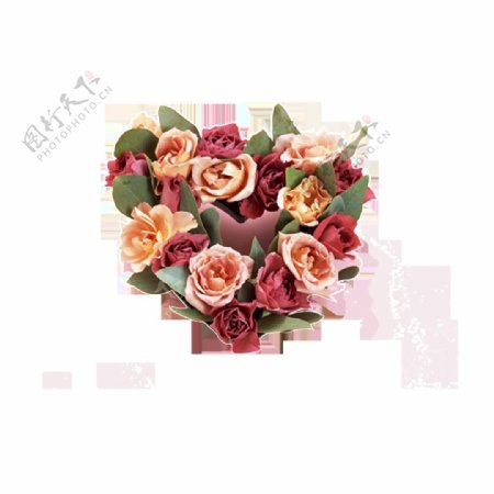 心形玫瑰花束情人节礼物花朵