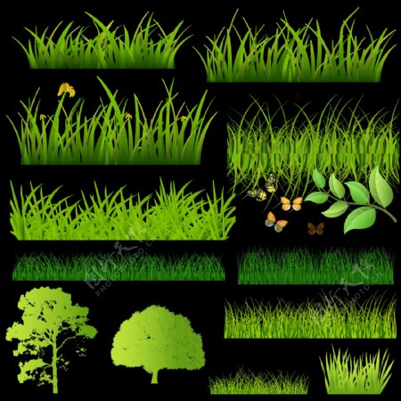 草地绿色素材免抠png透明图层素材