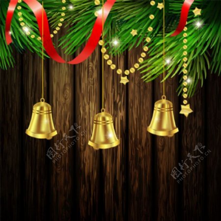 金色圣诞铃铛图片