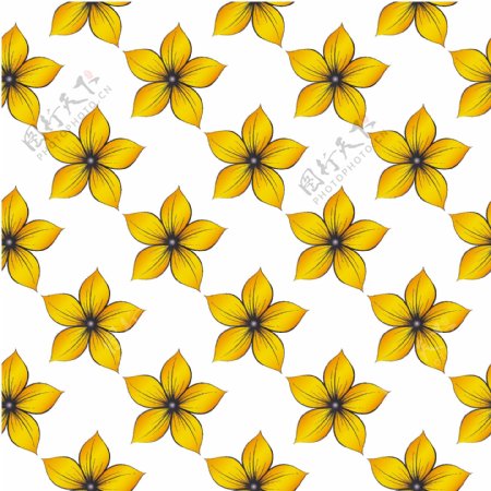 黄色花朵背景矢量图素材