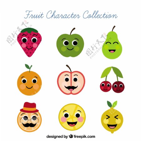 各种开爱的水果表情图标