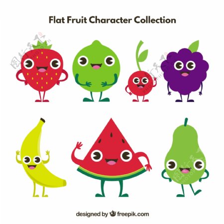 各种水果表情平面设计图标