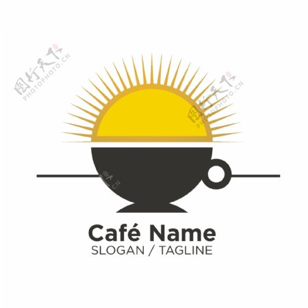 创意简约咖啡店铺logo设计矢量源文件