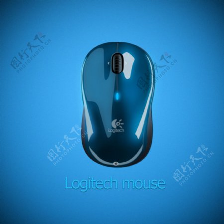 蓝色3D鼠标设计PSD分层图片