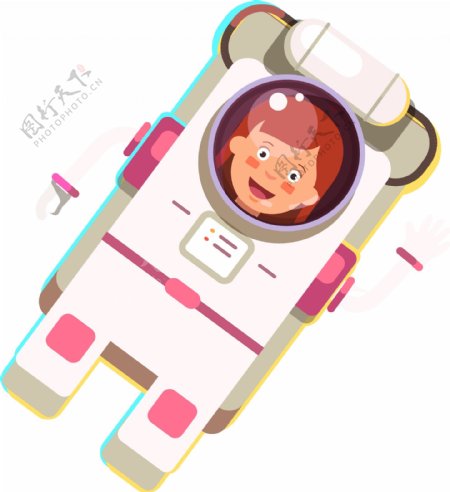 卡通儿童宇航员元素