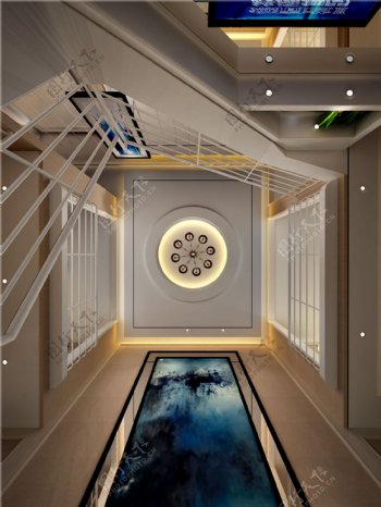欧式室内楼梯吊顶吊灯设计图
