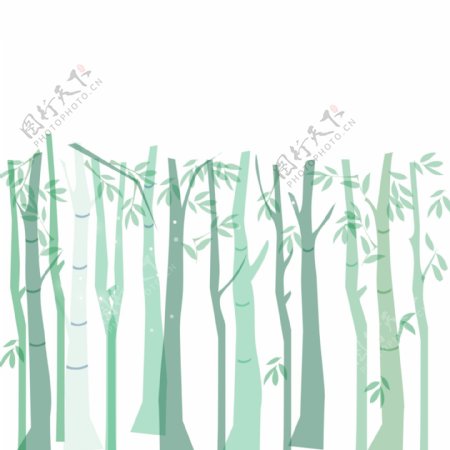 卡通绿色竹子竹林