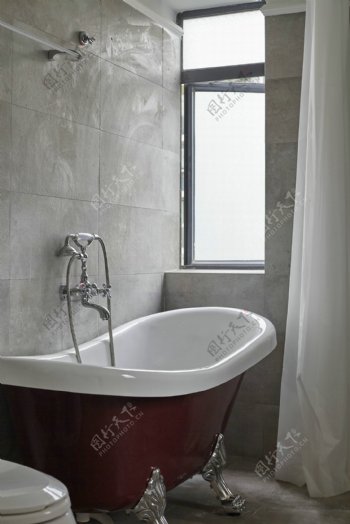 美式浴室浴缸设计效果图