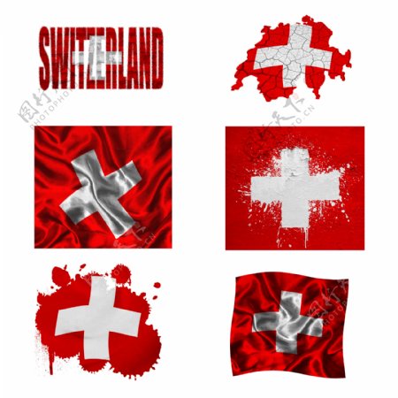瑞士国旗地图