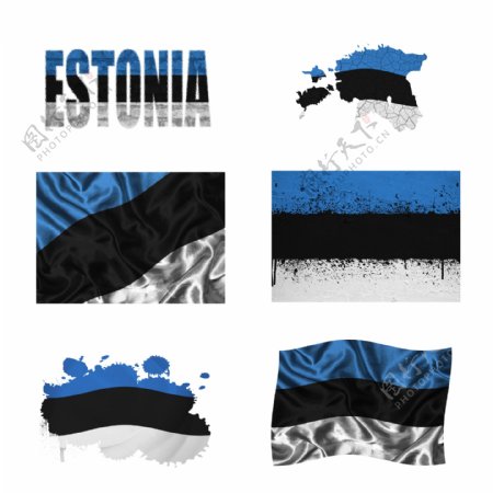 爱沙尼亚国旗地图