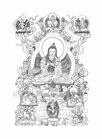 佛教元素线稿图片素材188