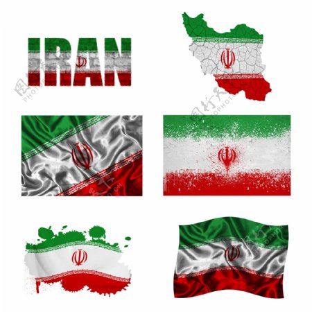 伊朗国旗地图图片