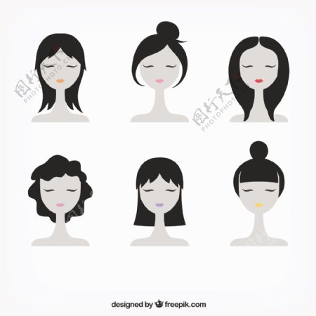 女性面孔的插图