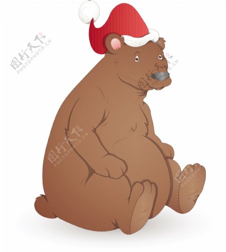 熊圣诞节矢量插画