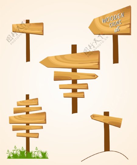 木头材质路标信号