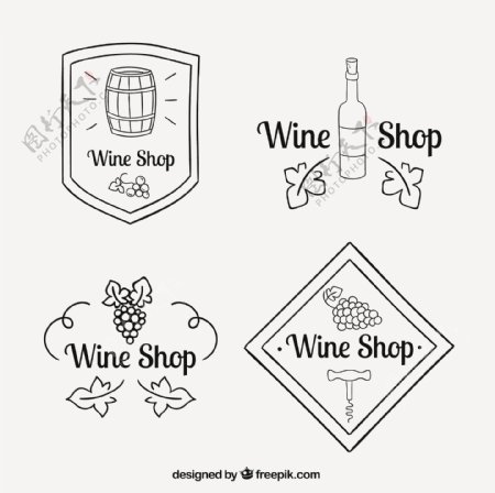 葡萄酒标志集