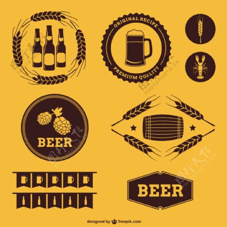 复古风格的啤酒徽章