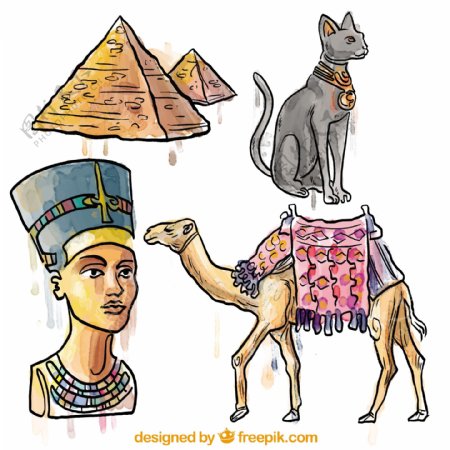 手绘埃及文化元素