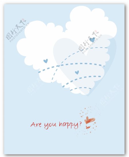 爱情英文卡片云朵