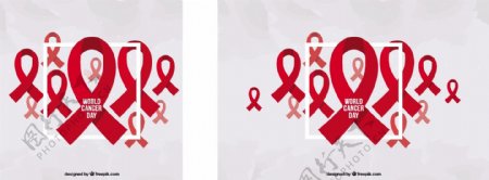 世界癌症日红丝带的背景