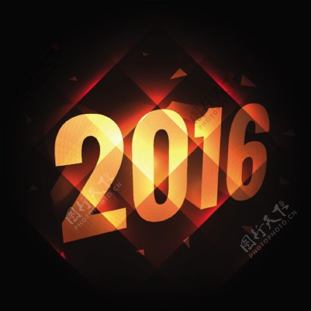 2016新年快乐有光泽的背景