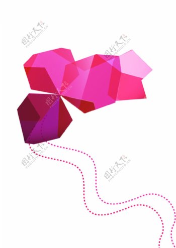 几何红粉立体图