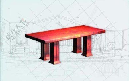 国际主义家具桌子0253D模型