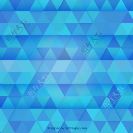蓝色三角形拼接背景矢量素材